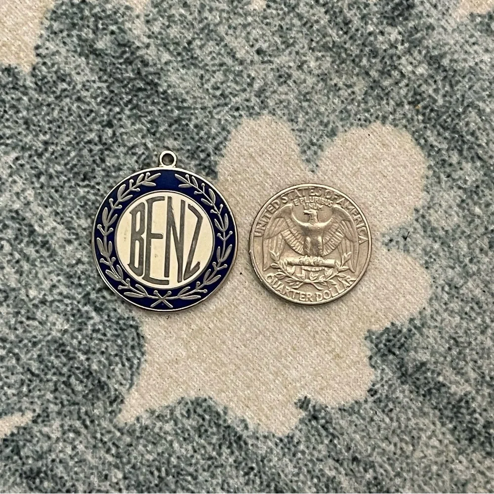 MERCEDES BENZ Blue/White Enamel/Metal Pendant for keychain